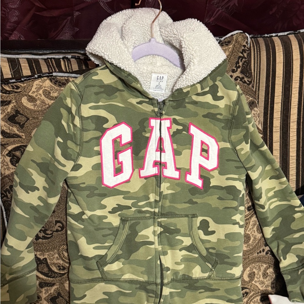GAP Kids Green Camouflage Hoodie